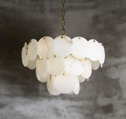 Moderne verlichtingsarmaturen luxe restaurant bar binnenshuis grote marmeren kroonluchter voor woonkamer eenvoudige alabaster kroonluchter D60CM