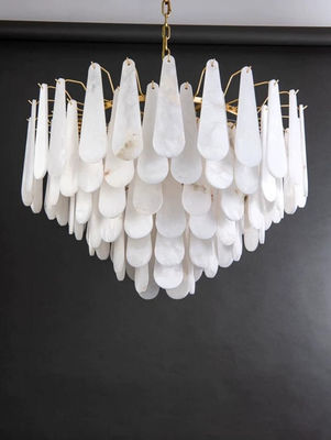 Moderne minimalistische alabaster kroonluchter woonkamer kroonluchters licht luxe villa eetkamer slaapkamer decoratieve hanglamp