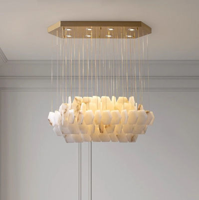 minimalistische rechthoekige alabaster kroonluchter huis decoratie verlichting hotel restaurant modern design marmeren hanglamp