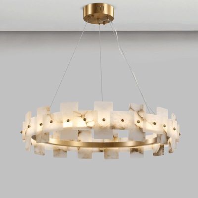 Home Decor Cirkel LED Luxe Moderne Hangertje Licht Kandelaar Alabaster Verlichtingsproducten