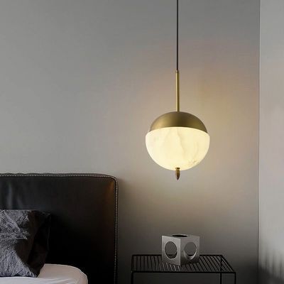 Luxe Noordse marmeren hangertje licht Huis decoratie Villa Woonkamer Sferische kandelaar Slaapkamer Koffieshop Alabasterlamp
