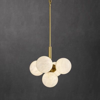 Moderne ronde alabaster hanglamp eetkamer woonkamer slaapkamer luxe decoratie kroonluchter