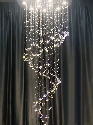 Luxe artistieke vlinder glas plafond licht kandelaars Voor hotel villa restaurant bruiloft decor