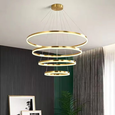 Vier ringen hangend huis decoratie Led kandelaar Ring Acryl luxe plafond Ring kandelaar
