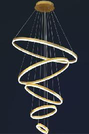 Vijf ringen hangend huis decoratie Led kandelaar Ring Acryl luxe plafond Ring kandelaar