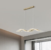 Voeg grote noordelijke moderne luxe lange strook golfvorm acryllamp bar hotel huis decoratie kandelaar hanglamp