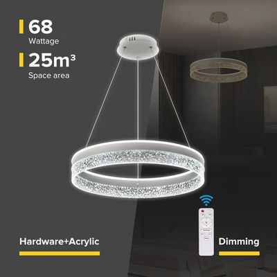 Minimalistisch ontwerp binnenshuis woonkamer cirkel dinging kamer acryl kandelaar goud led ring hanger licht