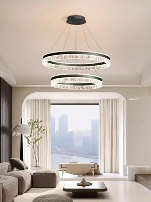 Uitstekende dubbele cirkel woonkamer slaapkamer LED interieur kroonluchter briljant acryl hotel villa eetkamer kroonluchter