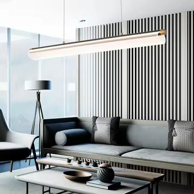 Een woord Minimalist Luxe Franse Eiland Bar Acryl Rectangular Textuur Restaurant Kandelaar