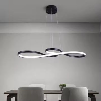 Appartement Keuken Eiland Minimalist 50W Twist Hanger Licht Kroonluchter Zwart Luminaire Lustr Torsion Hanger Licht