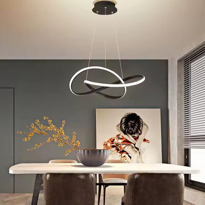 Eetkamer kroonluchter Noorse creatieve persoonlijkheid ring tafel led licht moderne eenvoudige kunst eetkamer voorbank bar lamp