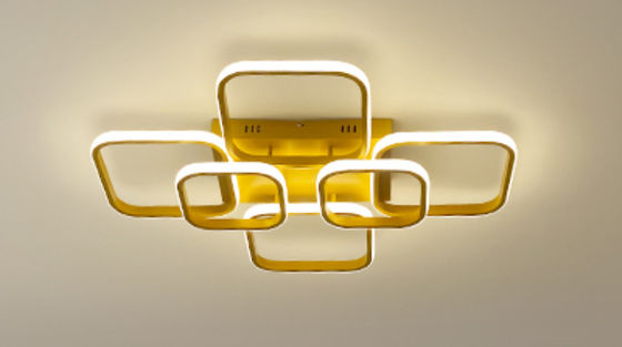 Afstandsbediening Moderne Amerikaanse stijl Zeskop Rechthoekig LED Studie Acryl Plafondlamp 2-