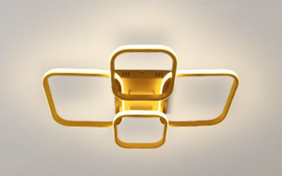 Moderne Amerikaanse stijl vierkant rechthoekige LED studeerkamer acryl plafondlamp gouden luxe vierkant LED plafondlamp kan op afstand worden bestuurd