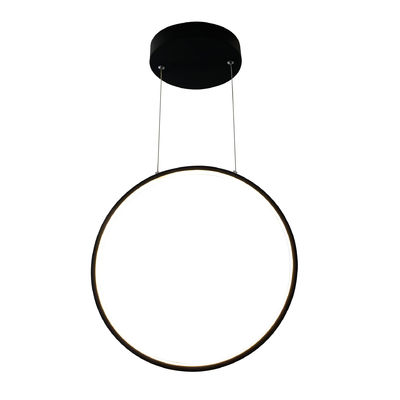 Lange hanglijn Circulaire holle ring Led zwart-wit decoratief modern hangertje