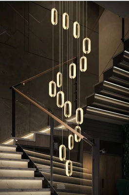 3200-6500K Drie kleuren wisselend licht LED kandelaar Modern licht Luxe Acryl ovaal hanger Voor thuis en restaurant