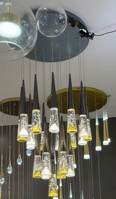 Nordic Light Luxury Silver Mountain Crystal Chandelier voor Villa Duplex Trap