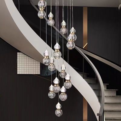 Moderne licht luxe trap lange hanglamp 5 kg Gewicht AC 110-240V Inlaatspanning Duplex Loft Design