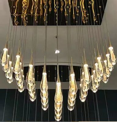Indoor Villa Hotel Home G4 Bulb Type Aluminium Water Drop Villa Trap Led Crystal Chandelier