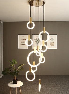 Stair Loft Appartement Duplex kandelaars licht met moderne eenvoudige pick voor villa ring lange kandelaars 10 kg goud / custom design