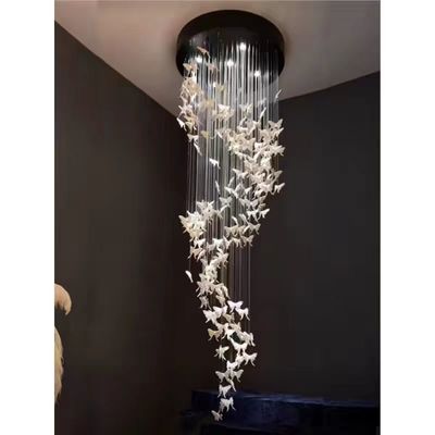Nordic Creative Wit Keramische vlinder Woonkamer Kroonluchter Eenvoudige Moderne Eetkamer Trappen Slaapkamer Villa Keramische Lampen