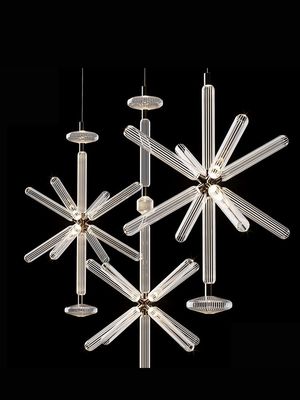 Custom Large LED Chandelier Lamp Vintage Style IJzeren Metalen Hangers Glas Residentiële Hotel Lobby Decor Hangende Installatie Lamp