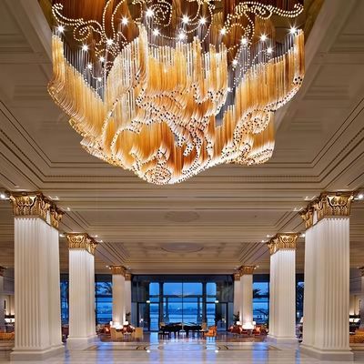 Custom Big Large Hotel Lobby Banketzaal Murano Glas Hangertje Licht Moderne luxe kroonluchters Voor bruiloftszaal decoratie