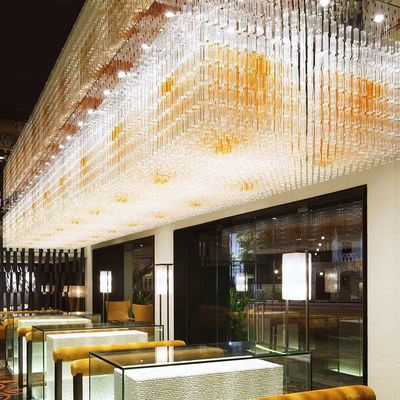 Ingenieurslamp op maat Banketzaal rechthoekige kristallen lamp kandelaar verkoopafdeling zand tafellampen hotel lobby verlichting