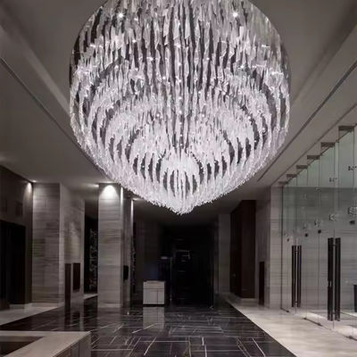 Op maat gemaakte moderne glazen hanger lampen villa hotel lobby project textuur gedraaide heldere kunst glazen kandelaars