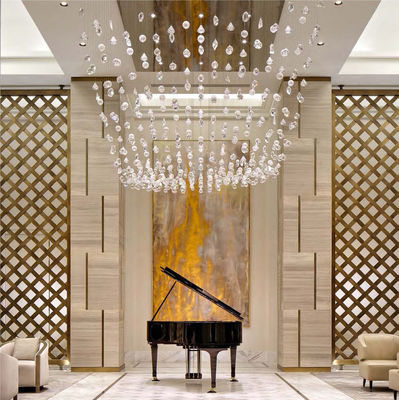 Op maat gemaakt Hotel Lobby Villa Trap Decoratie Moderne Plafond Groot Kristalglas Hangende Kandelaar