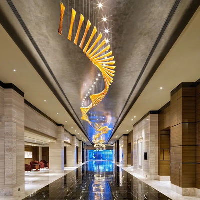LED holle glazen kroonluchter voor hotel villa markt club loft en trap