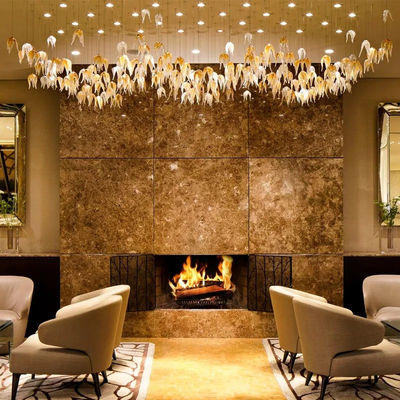 Moderne licht Art Deco Foyer kandelaar roestvrij staal en glas Petal Hotel Front Desk Lamp