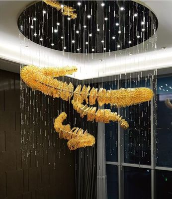 Huwelijk en elegante ruimtes Gebruik glazen tinten Luxe Moderne LED kandelaar Prachtige kristal hanger licht Voor hotel woonkamer