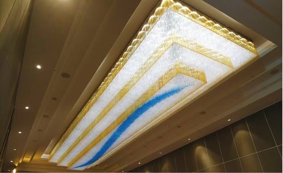 Grote Grootte Rechthoek Custom Moderne LED Gloss K9 Engineering Entrance Hall Hotel Crystal Chandelier