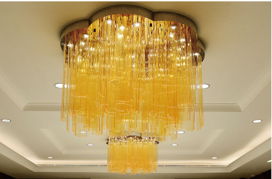 Kleur bruiloft kristallen lampen niet-standaard technische lampen op maat zes bloemblaadjes bloemvormig groot hotel eetkamer plafond licht
