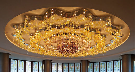 Home Luster Ronde gouden lamp Keuken Trap Hotel Grote woonkamer Plafond Led Luxe Kristal Moderne hanglamp Lampen kandelaars