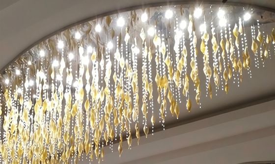 Led Plafond Kroonluchter Luxe Kunst 1 Stuk Glazen Hanglamp Handgeblazen Glazen Kroonluchter Goud Kristal Hotel Villa Op Maat Modern
