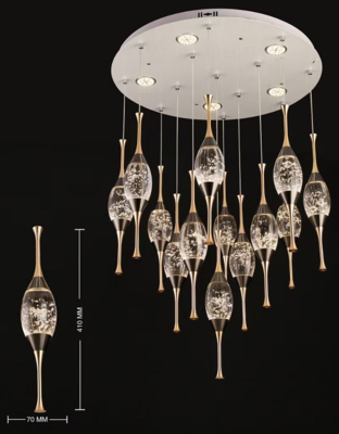 Villa Duplex Trapkandelaar Langkandelaar Licht Luxe Zeemeermin Kristal Nieuw Klein Appartement Draaiende Kandelaar