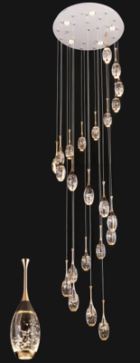 Eenvoudige Led Crystal Chandelier Moderne Persoonlijkheid Creatieve Sferische Plafondverlichting Luxe Hotel Appartement Lobby Hanglamp