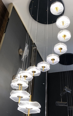 Modern decoratief interieur Acryl LED-kroonluchter Nordic Living Room Hotel Double Lotus Decorative Kroonluchter