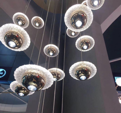 Creatieve vliegende schotel decoratie slaapkamer bedzijde LED hanglamp moderne gouden eetkamer bar LED hanglamp