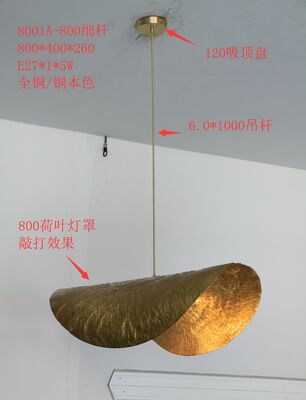 Classic Lotus Leaf Lamp Messing Shade Metal LED Pendant Lighting Kroonluchter Industrieel verlichtingsapparaat voor keuken