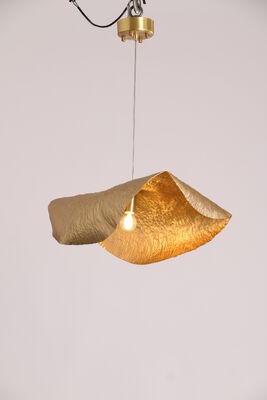 Golden Lotus Leaf Copper Chandelier, moderne eetkamer, woonkamer, handgemaakte Hammer Copper Chandelier, woonkamer