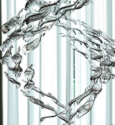 Creatieve hotellobby villa banketzaal engineering kristal aangepaste lamp decoratie spiraalvormige glazen blad accessoires