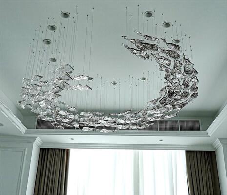 Op maat gemaakte kroonluchters Grote moderne decoratieve plafondverlichting Armatuur Glas Kristal Hanglamp