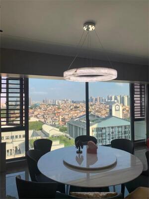 Messing Alabaster Kroonluchter Moderne Hanglamp voor Eetkamer