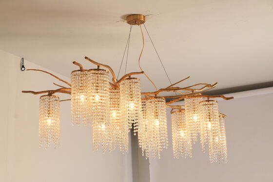 Oversized Cascading Drop Crystal Pendant Kandelaar Waterval Design Grote Trap Hotel Atrium Verlichting