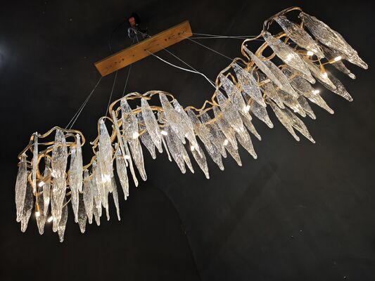 Art Deco goud gegalvaniseerde kristallen hangende kroonluchter Luxe Deluxe feestzaal VIP Lounge plafondlamp