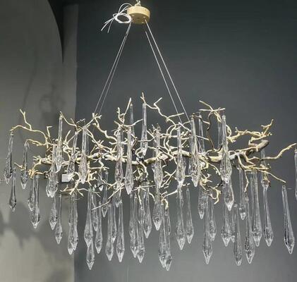 Luxe heldere kristallen druppel hangende kroonluchter licht hotellobby banket VIP-lounge plafond decoratieve verlichting