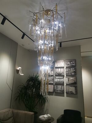 Luxe kristallen kroonluchter Grote trap Foyerverlichting Extra grote trapsgewijze ophangarmatuur met verlaagd plafond