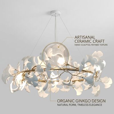 Op maat gemaakte kristallen palmblad kroonluchter hanglamp luxe vergulde hanglamp voor villa eetzaal